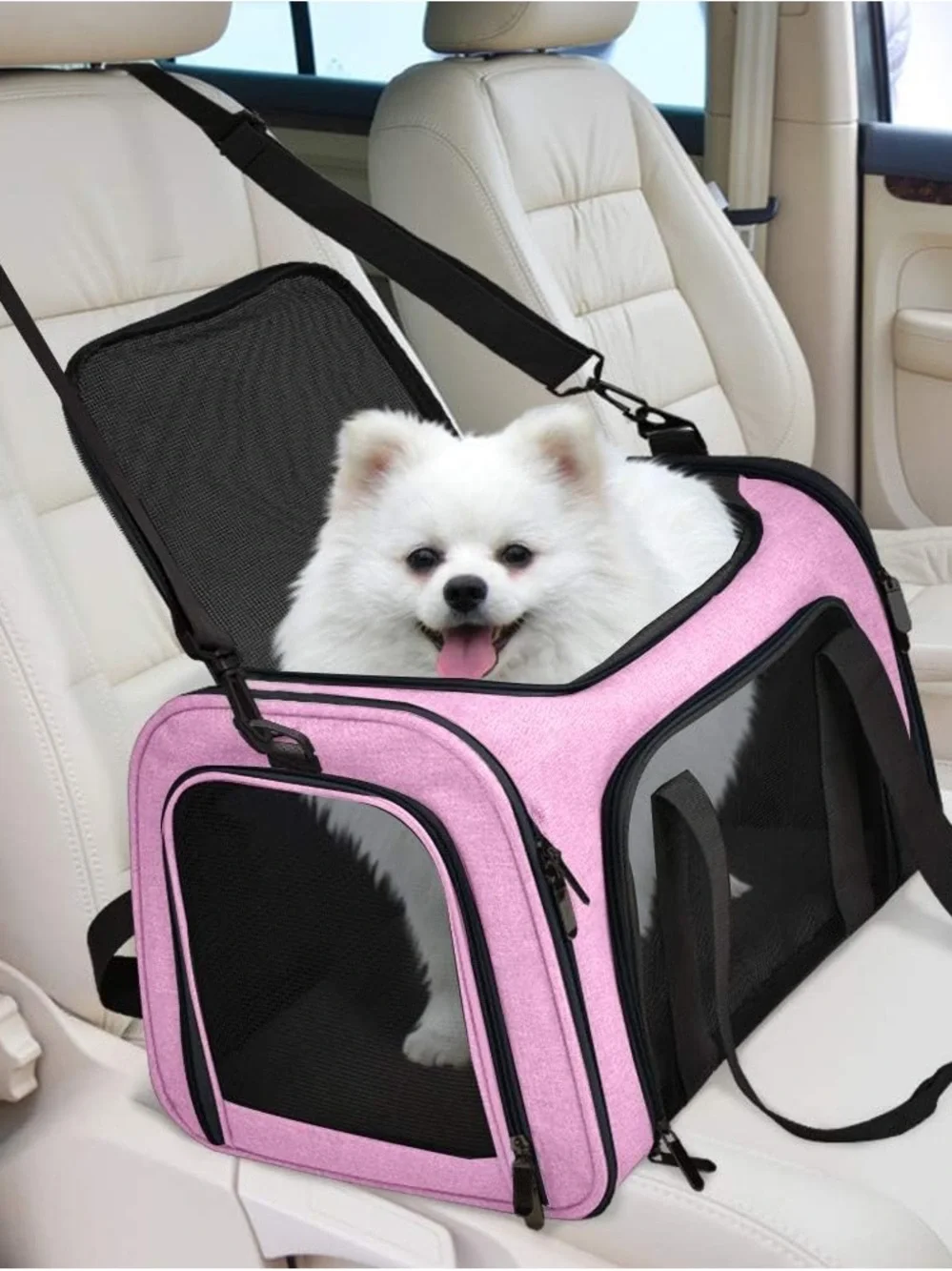 Grey & Light Blue Pet Carrier Backpack - Travel Dog Carrier
